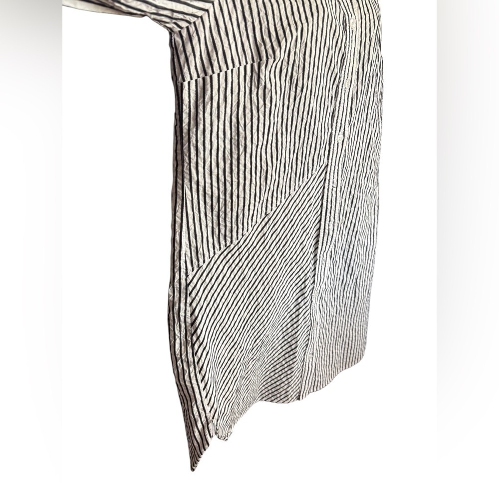 Finley Alex Black and White Striped Shirt Dress sz M cotton mix preloved - Picture 7 of 8